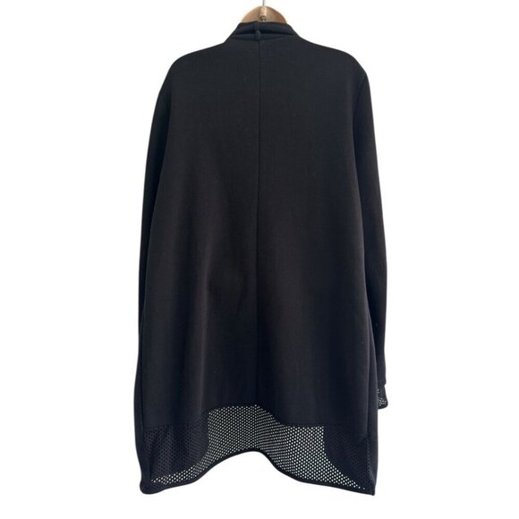 Fabletics Eugenia Coat Women's Sz L Black Open Front Fleece Lined Back Mesh Coat - Picture 4 of 10